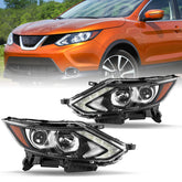 VehicleAid Headlights For 2017-2019 Nissan Rogue Sport with LED DRL